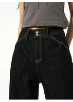 Button Retro Straight Wide Leg Jeans
