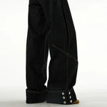 Button Retro Straight Wide Leg Jeans
