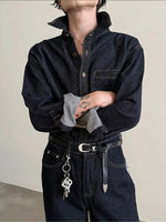 Button-Up Front Casual Denim Jacket
