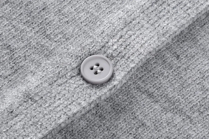 Dog Print Button-Up Knit Cardigan
