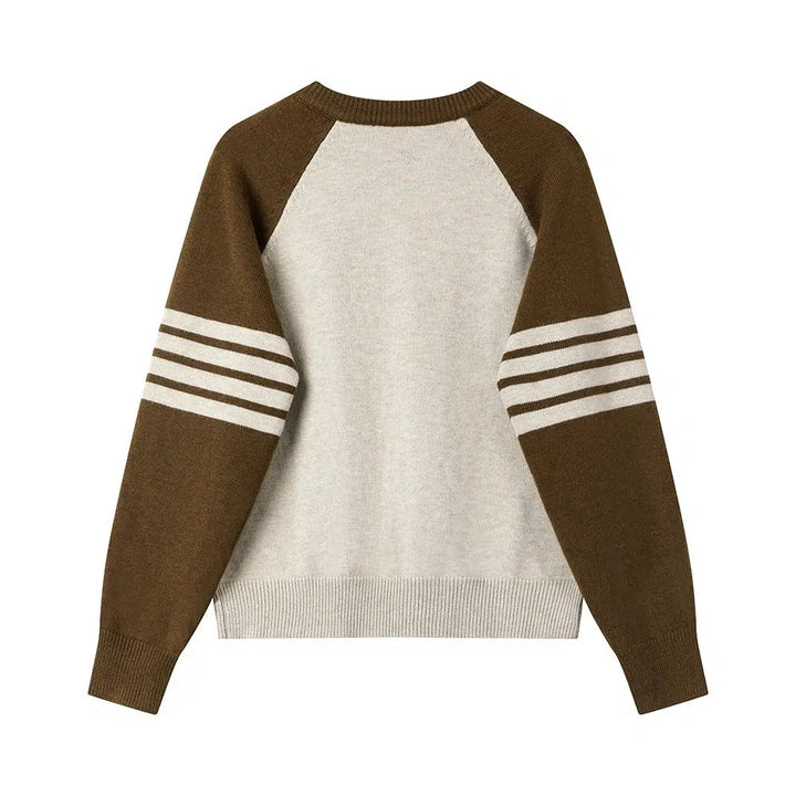 Dog Print Button-Up Knit Cardigan
