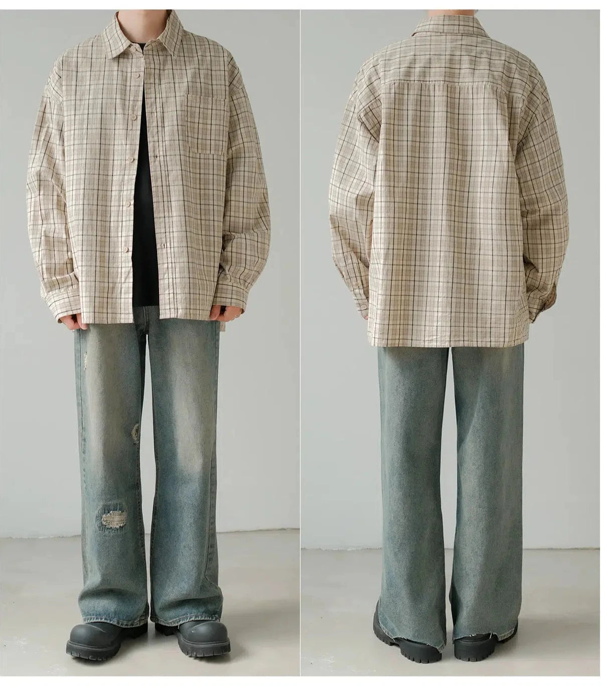 Button-Up Plaid Shirt