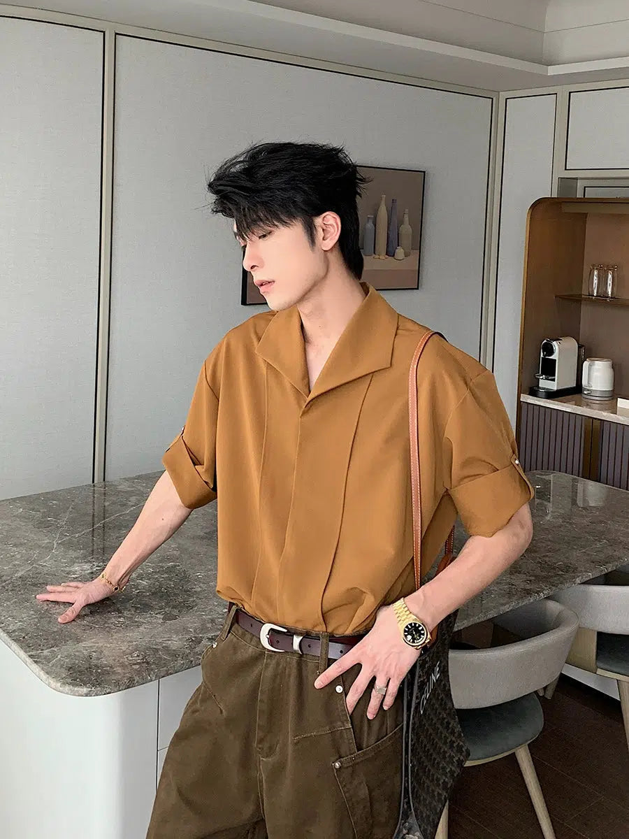 Button-Up Rolled Sleeves Shirt