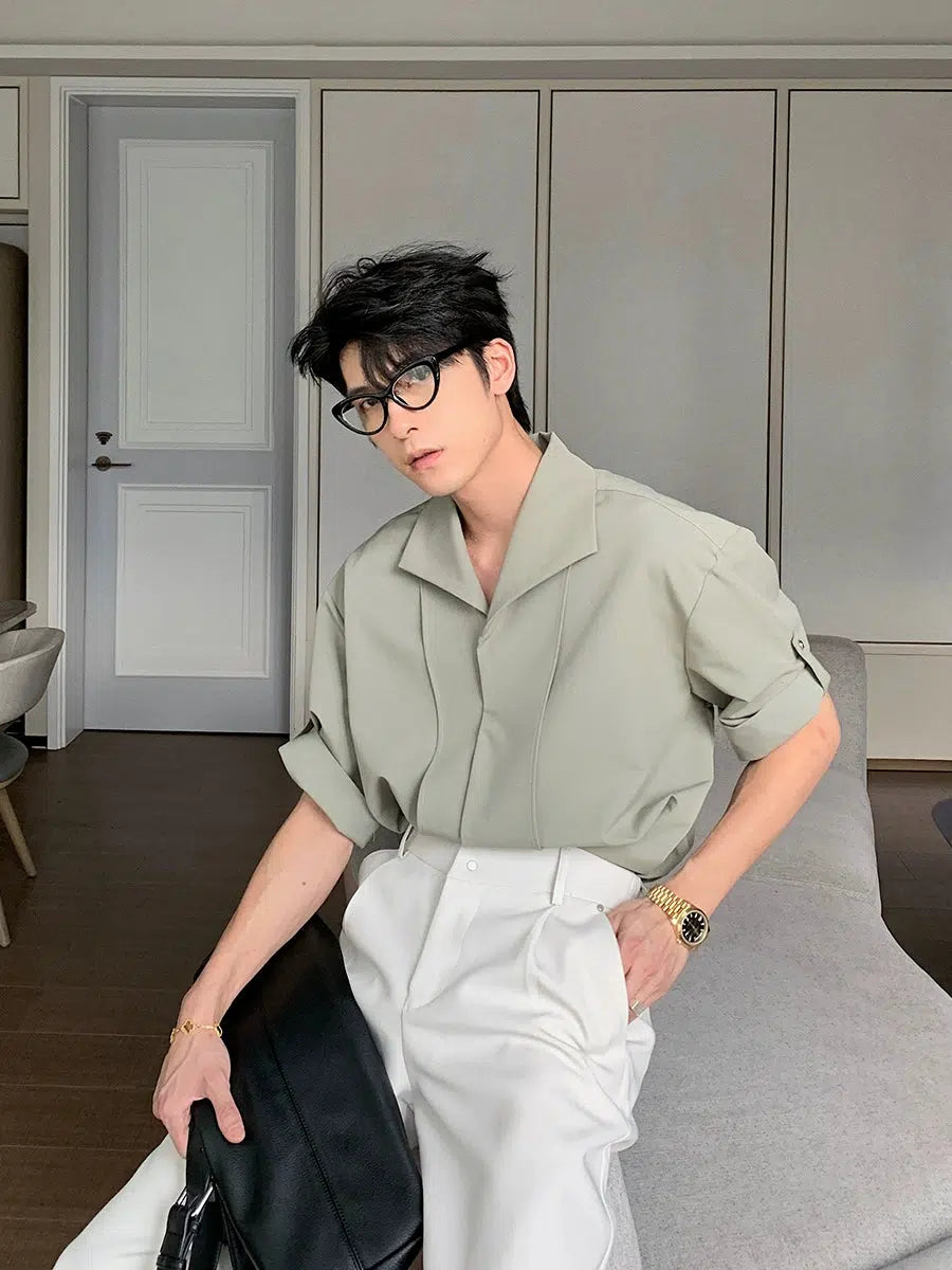 Button-Up Rolled Sleeves Shirt