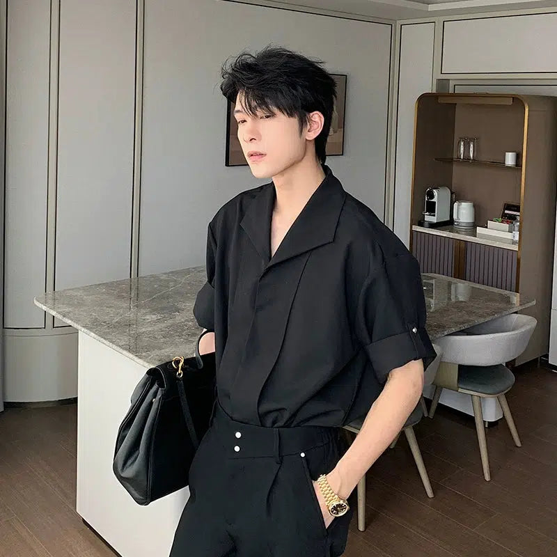 Button-Up Rolled Sleeves Shirt