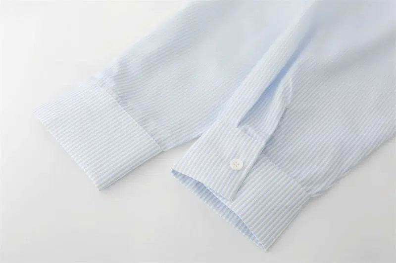 Button-Up Shirt and Pleated Skirt Set