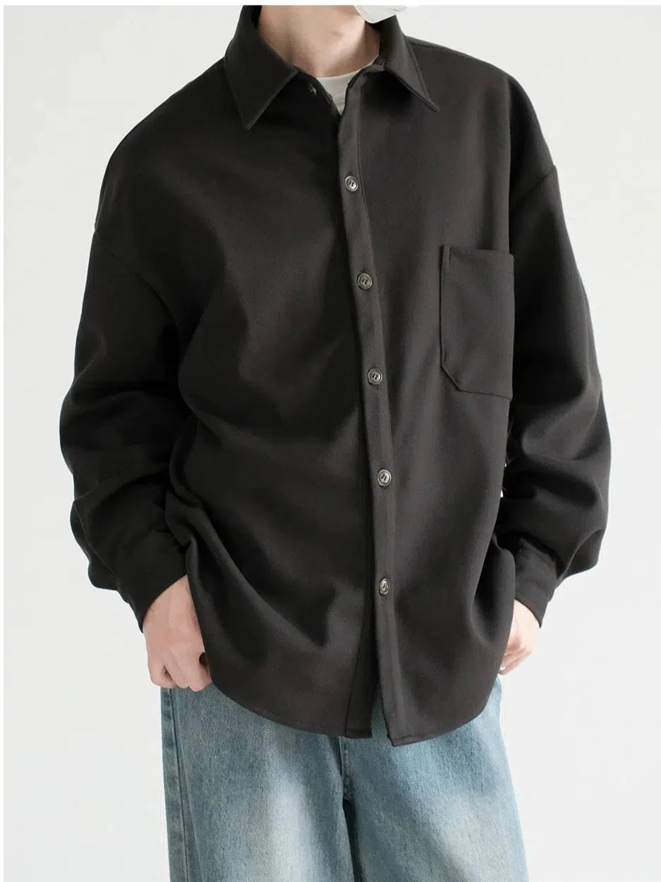 Button-Up Shirt with Pocket