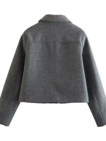 Button-Up Wool Blend Coat