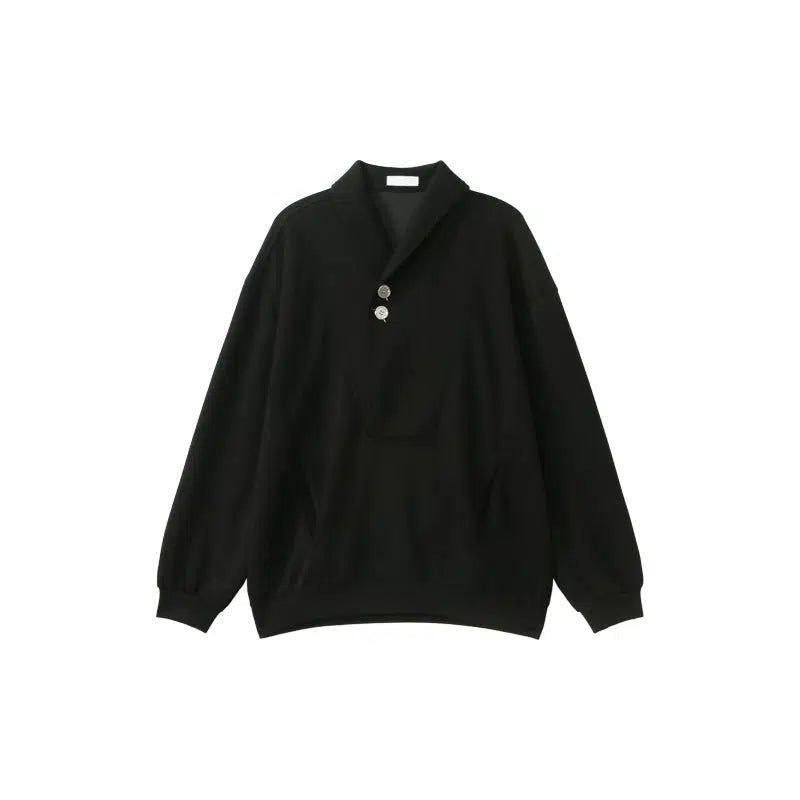 Button V-neck Sweater
