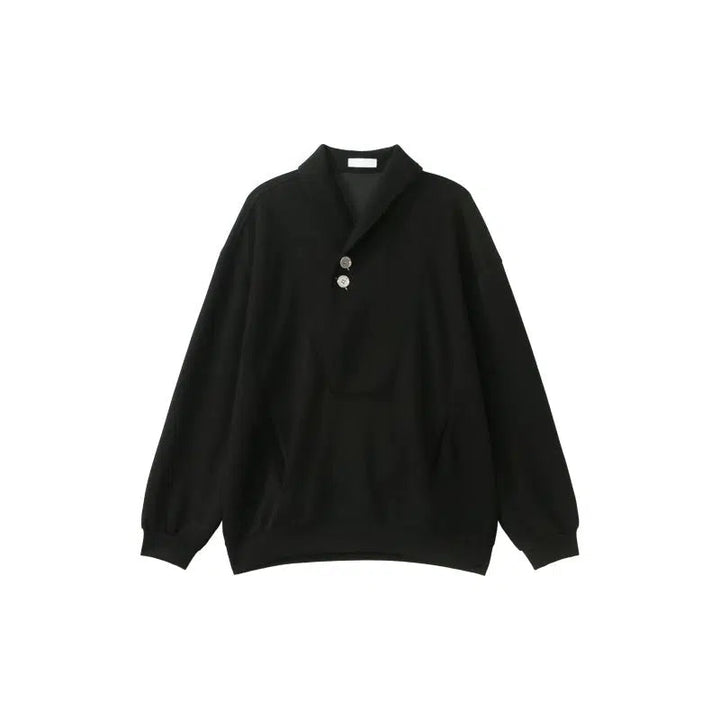 Button V-neck Sweater