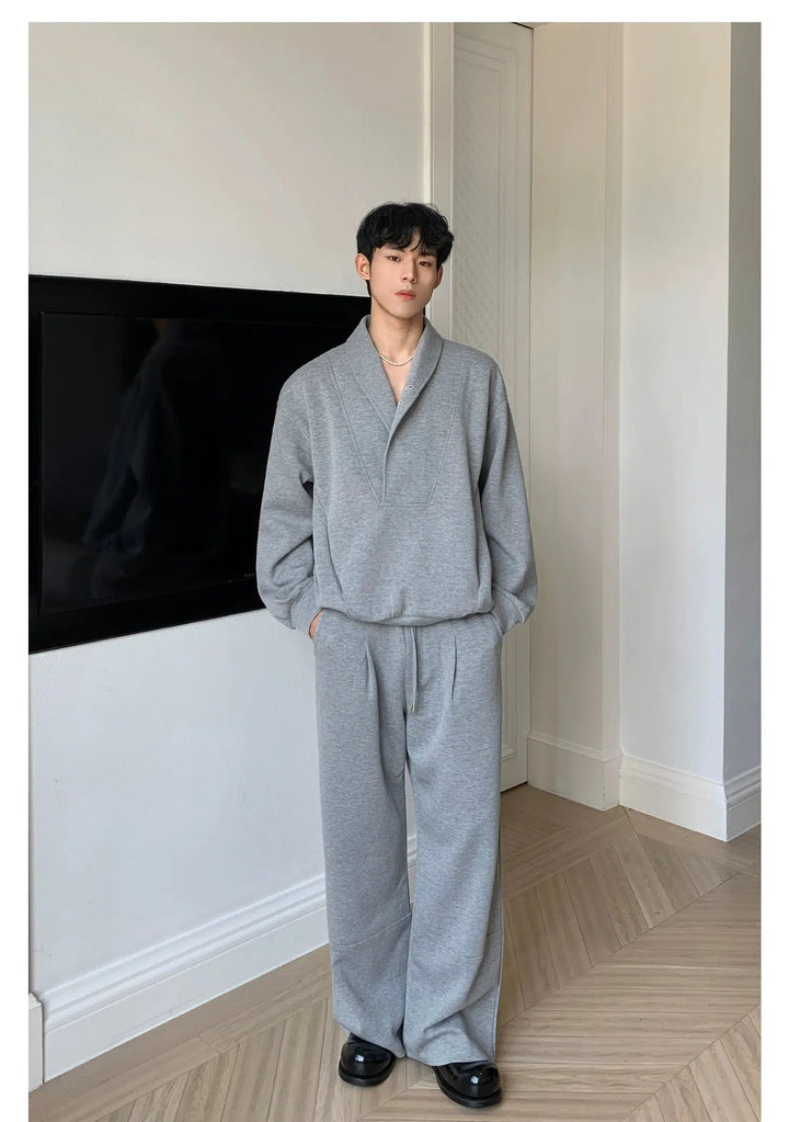 Button V-neck Sweater