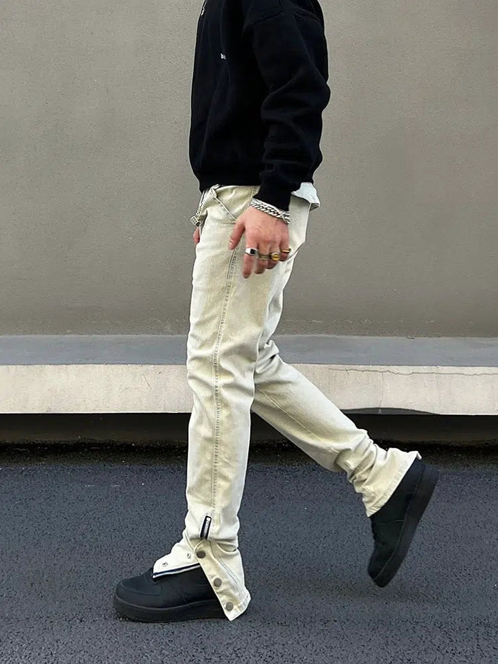 Button-up Yellow Mud-dyed Jeans