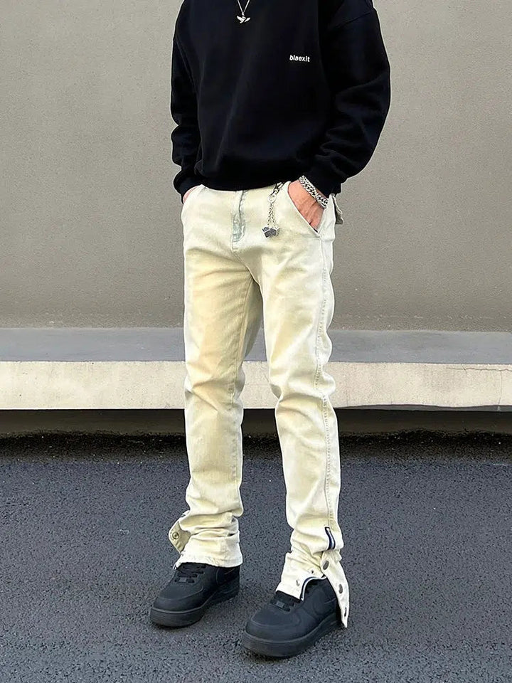 Button-up Yellow Mud-dyed Jeans