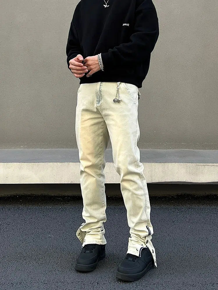 Button-up Yellow Mud-dyed Jeans
