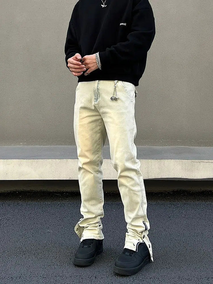 Button-up Yellow Mud-dyed Jeans