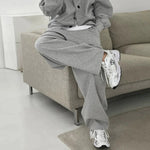 Buttoned Hooded Sweatshirt Jacket & Pants