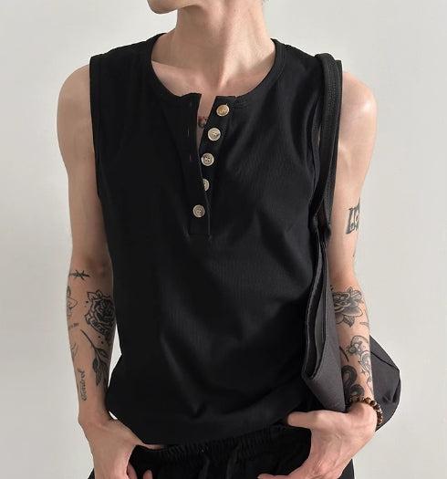 Buttoned Sleeveless Vest