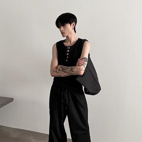 Buttoned Sleeveless Vest