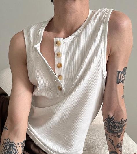 Buttoned Sleeveless Vest