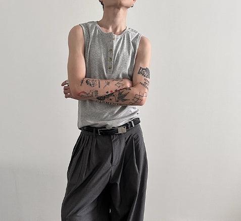 Buttoned Sleeveless Vest