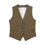 Buttons Vest and Shorts Fashion Suit