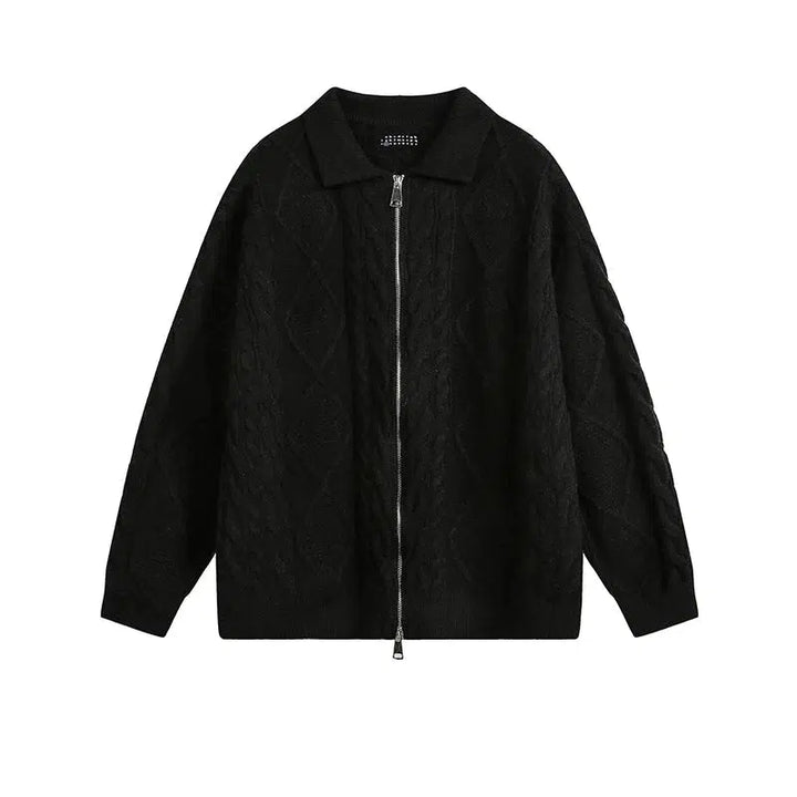 Cable Knit Full-Zip Cardigan Jacket