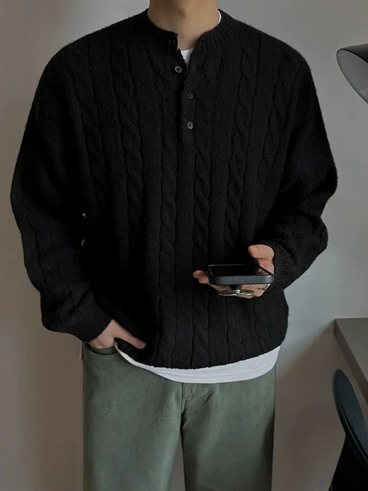 Cable Knit Mock Neck Sweater