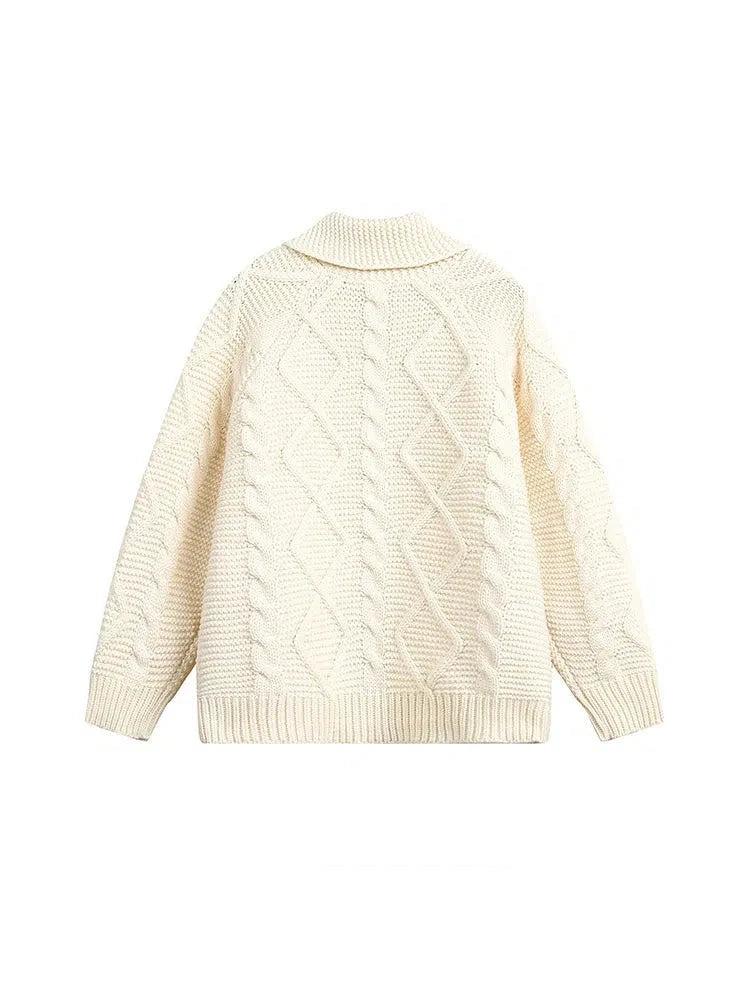 Cable Knit Zipper Sweater