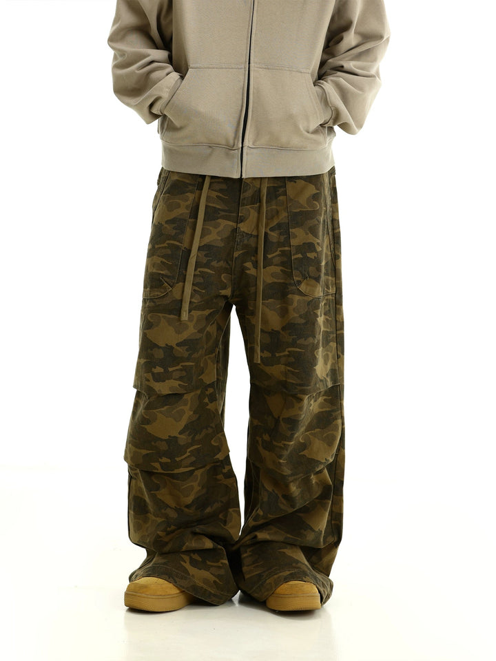 Camouflage Baggy Wide-Leg Pants