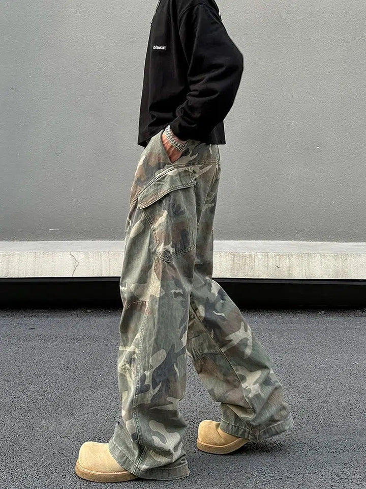 Camouflage Cargo Multi-pocket Pants