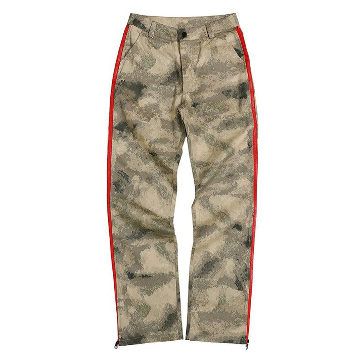 Camouflage Side Zipper Slit Pants