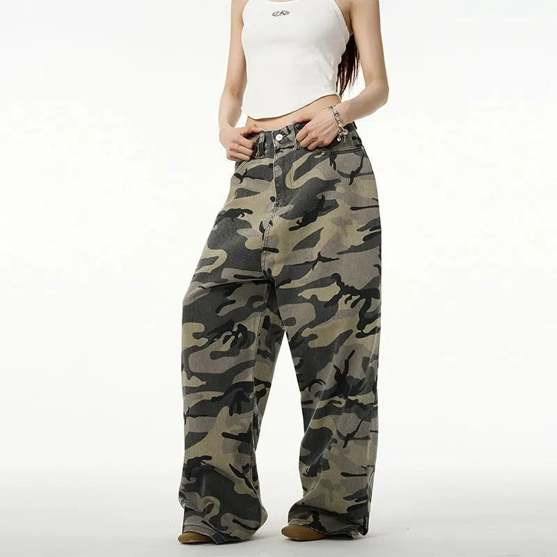 Camouflage Wide leg Jeans