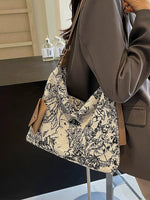 Canvas Floral Pattern Shoulder Bag