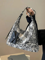 Canvas Floral Pattern Shoulder Bag
