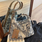 Canvas Floral Pattern Shoulder Bag