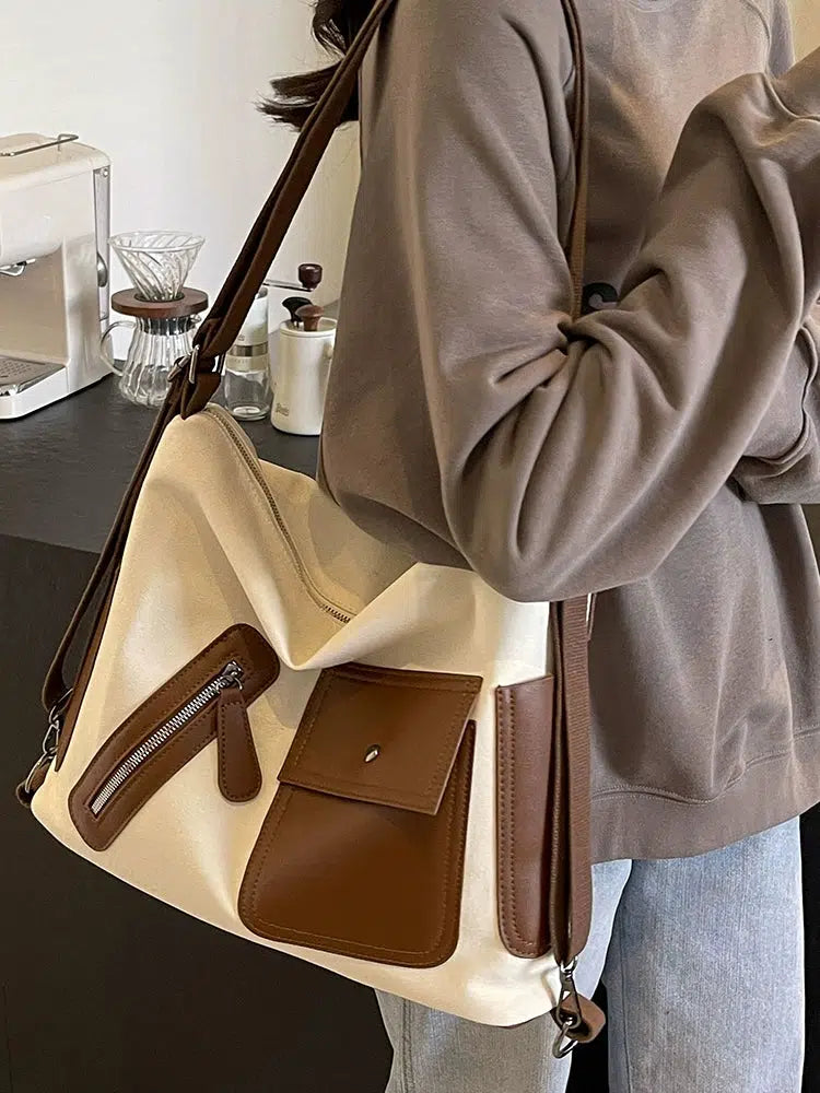 Canvas Leather Backpack