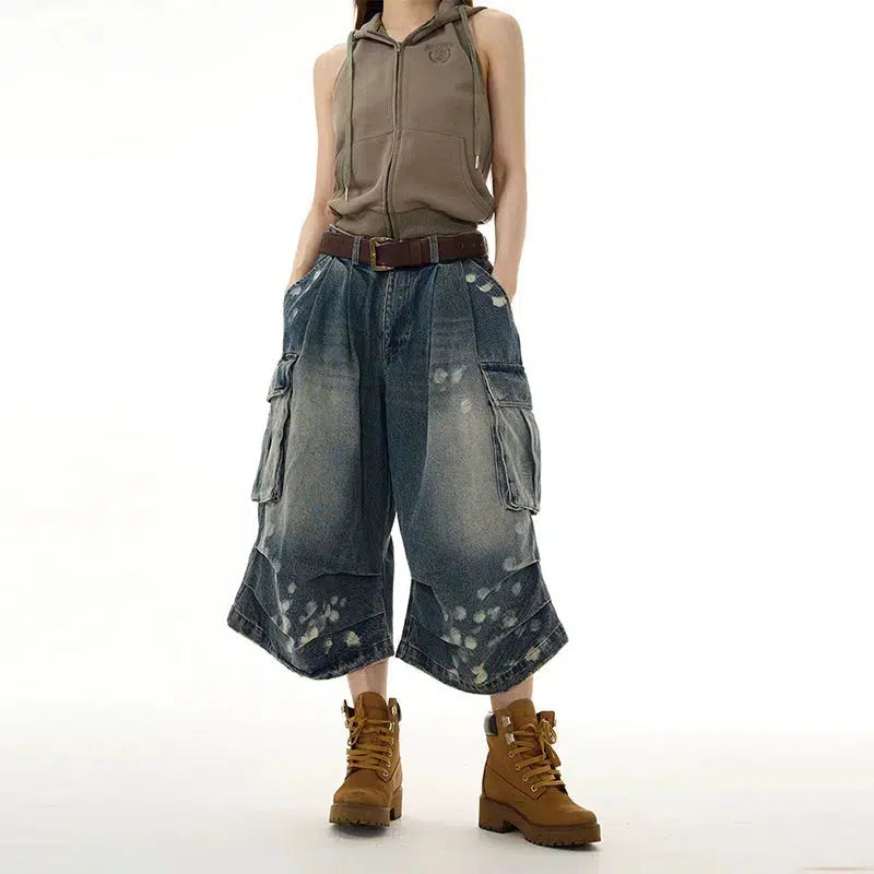 Cargo Knee-Length Jeans