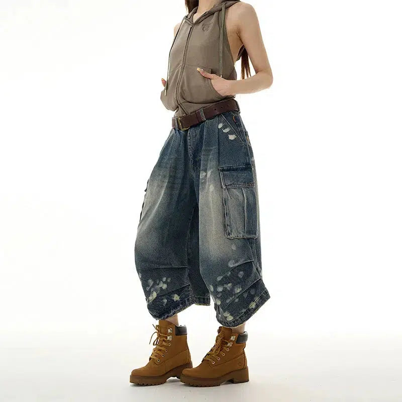 Cargo Knee-Length Jeans