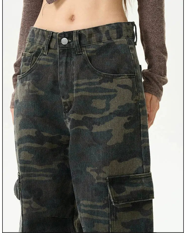 Cargo Pants with Camo Pattern