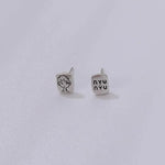 Cartoon Comic Square Stud Earrings