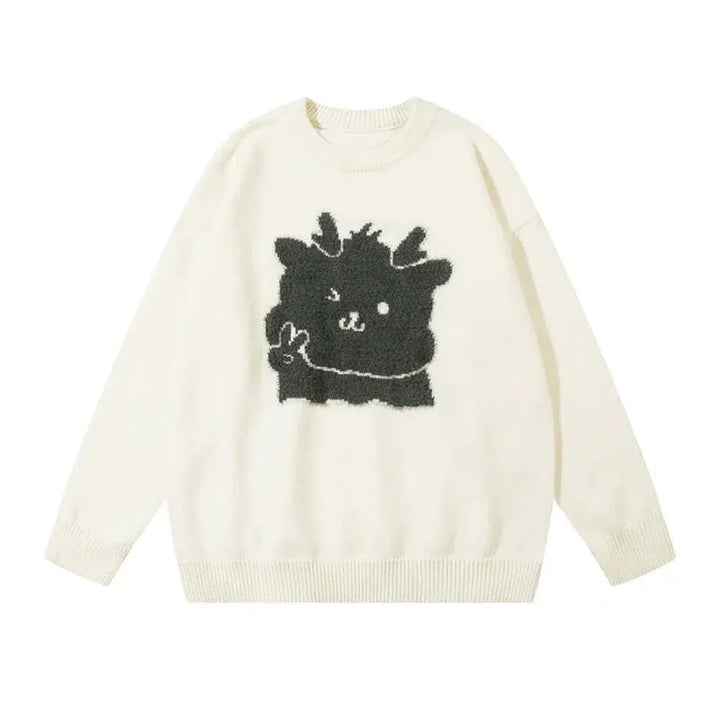 Cartoon Plush Bunny Sweater