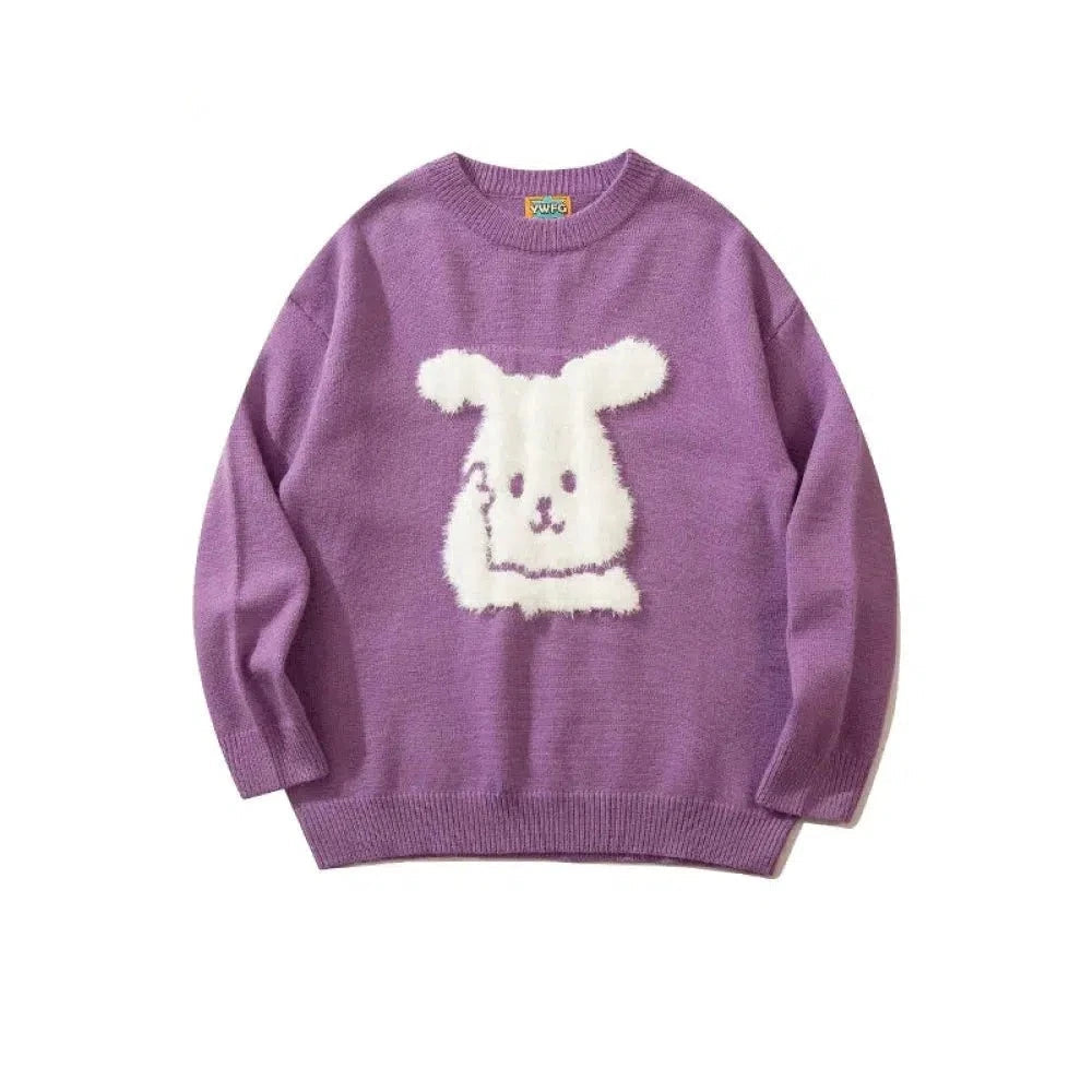 Cartoon Plush Bunny Sweater