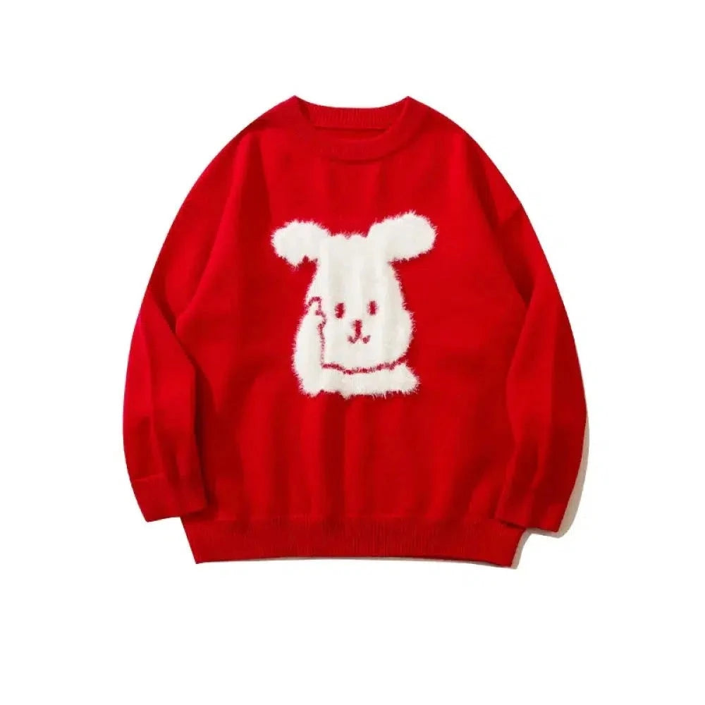 Cartoon Plush Bunny Sweater