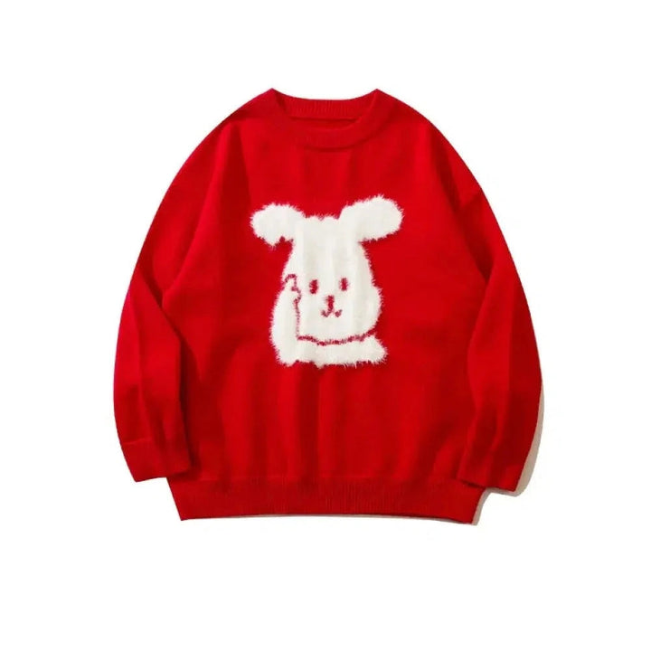 Cartoon Plush Bunny Sweater