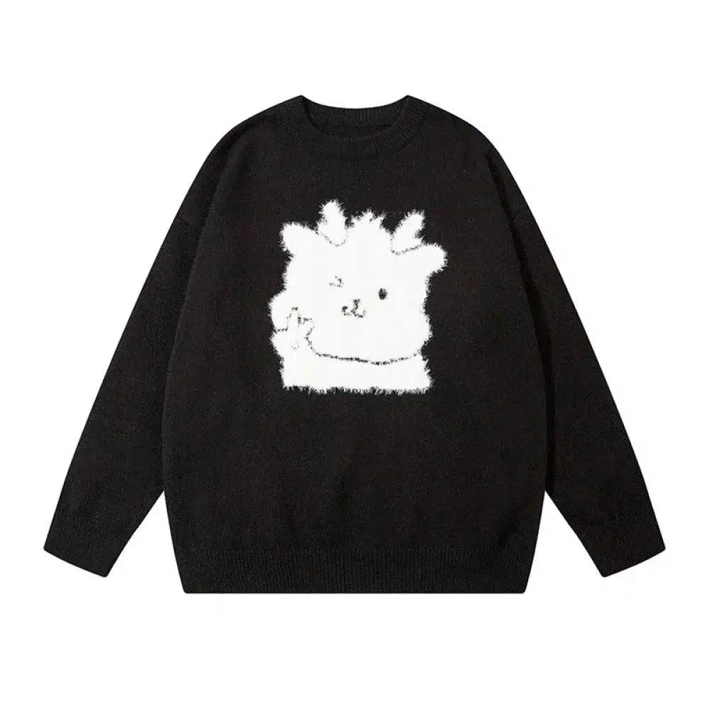 Cartoon Plush Bunny Sweater