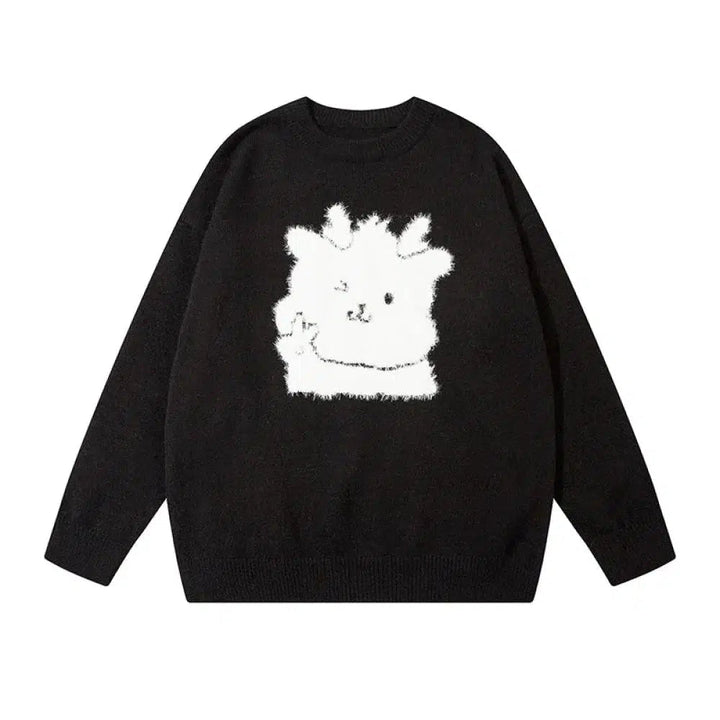 Cartoon Plush Bunny Sweater