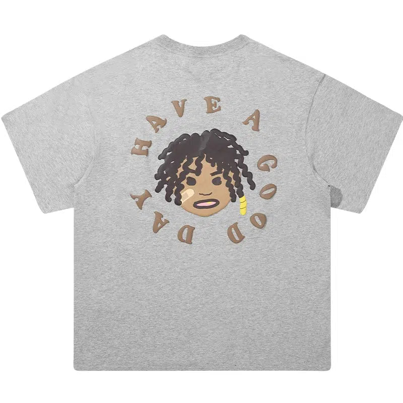 Cartoon Portrait Print T-shirt