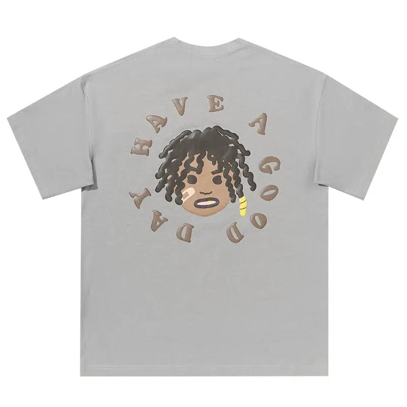 Cartoon Portrait Print T-shirt