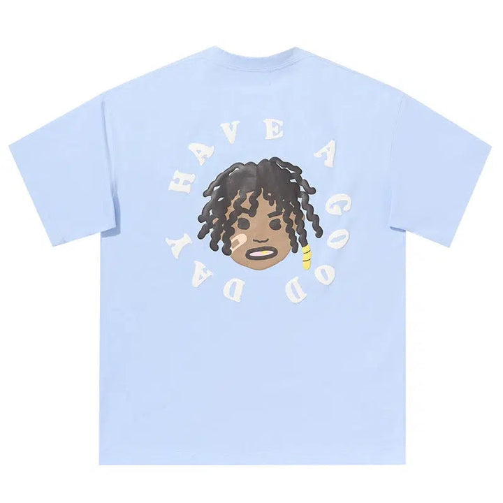 Cartoon Portrait Print T-shirt