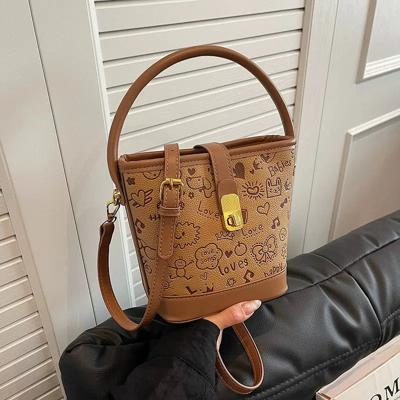 Cartoon Print Bucket Shaped Bag